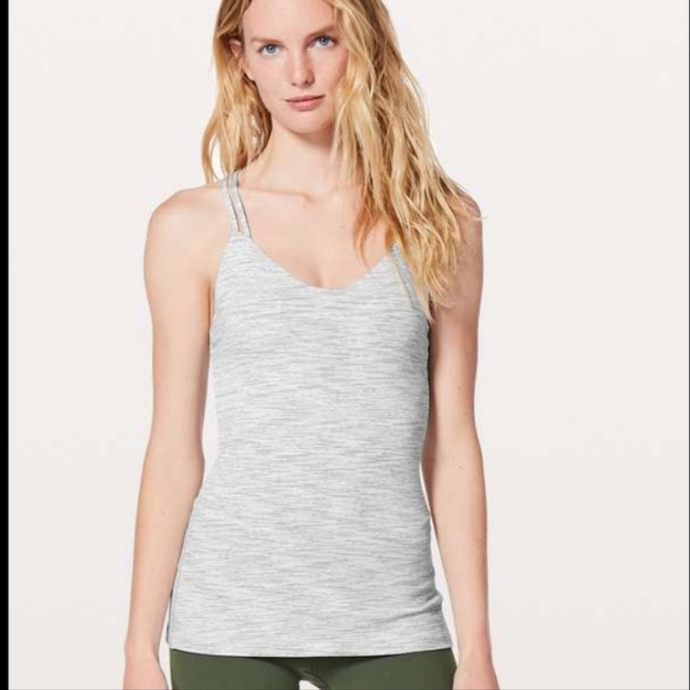 Lululemon "Create Your Calm" Women's Gray Shelf Bra Tank Top